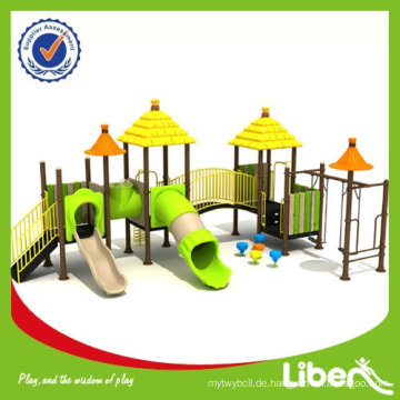 Liben Stroh Haus Serie Kinder Gebraucht Plastik Spielplatz Slide Ausrüstung mit Schaukeln LE.DC.010
